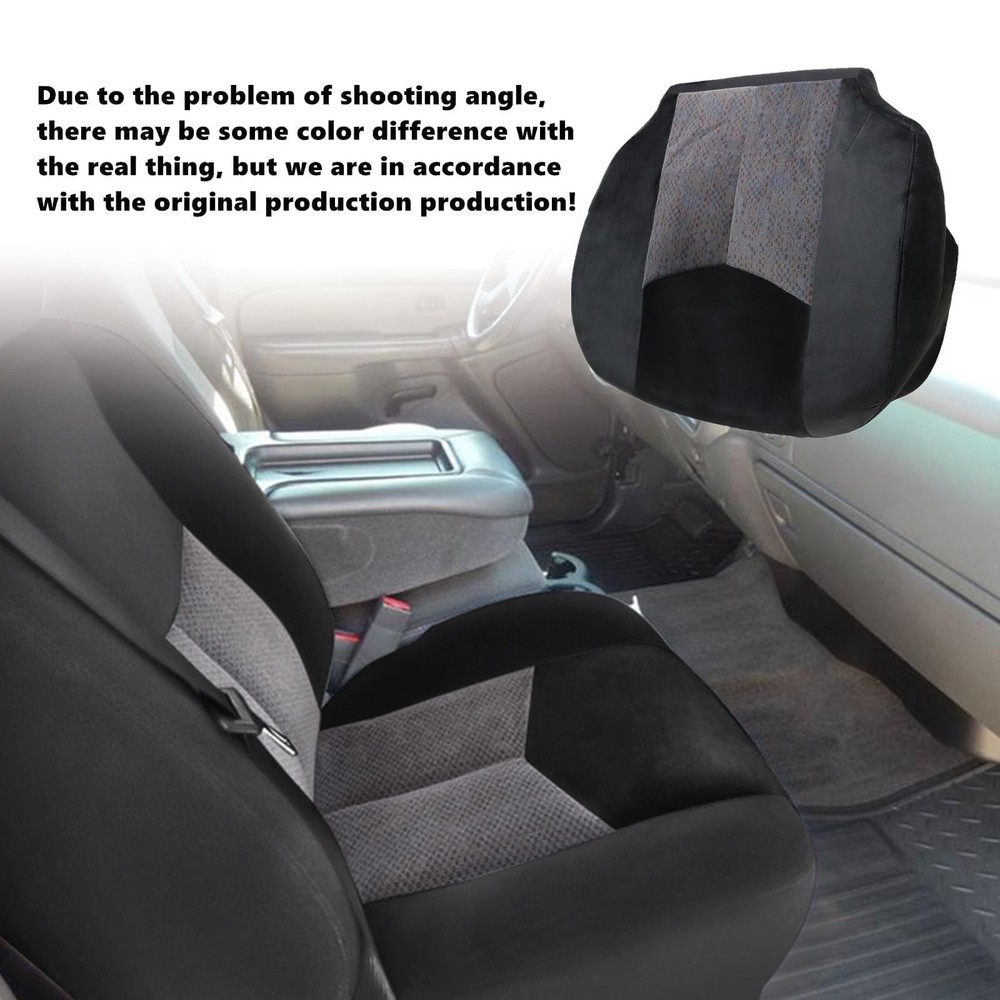 Driver Side Bottom Cloth Fabric Replacement Seat Cover Compatible Dark Gray