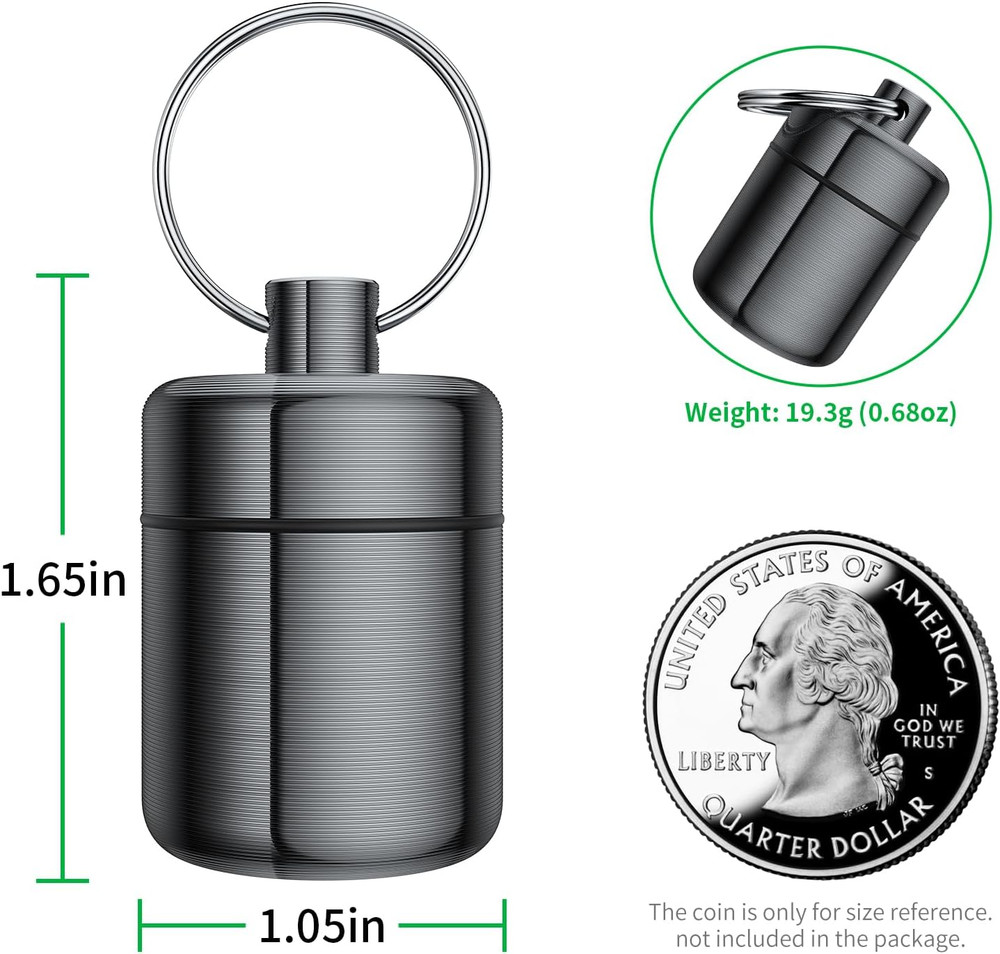 Small Waterproof Metal Ear Plug Carrying Case Keychain (2 Pack)