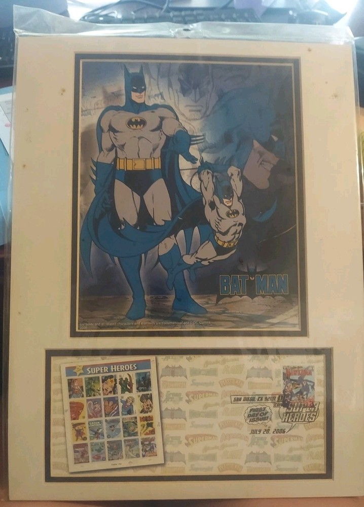 DC comics BATMAN SDCC EXCLUSIVE COMPOSITE USPS POSTAL 1st DAY ISSUE STAMP ART