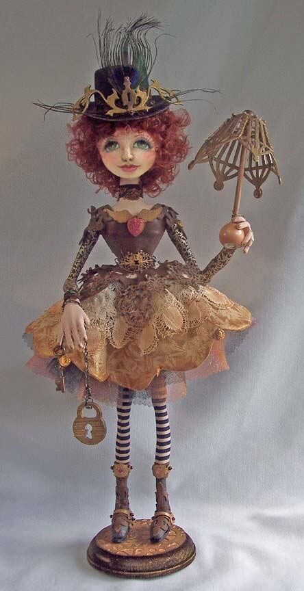 Cloth Art Doll CD Pattern “Flirty Flora” by Stephanie Novatski