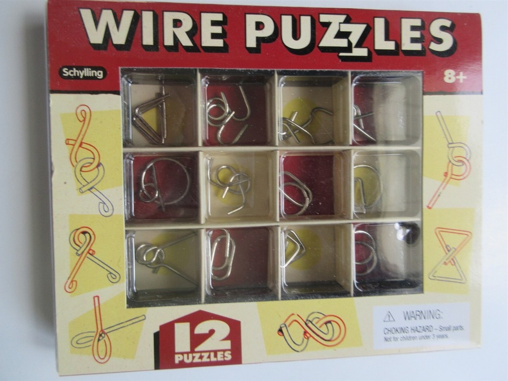 Schylling Wire Puzzles New In Box. 12 Puzzles
