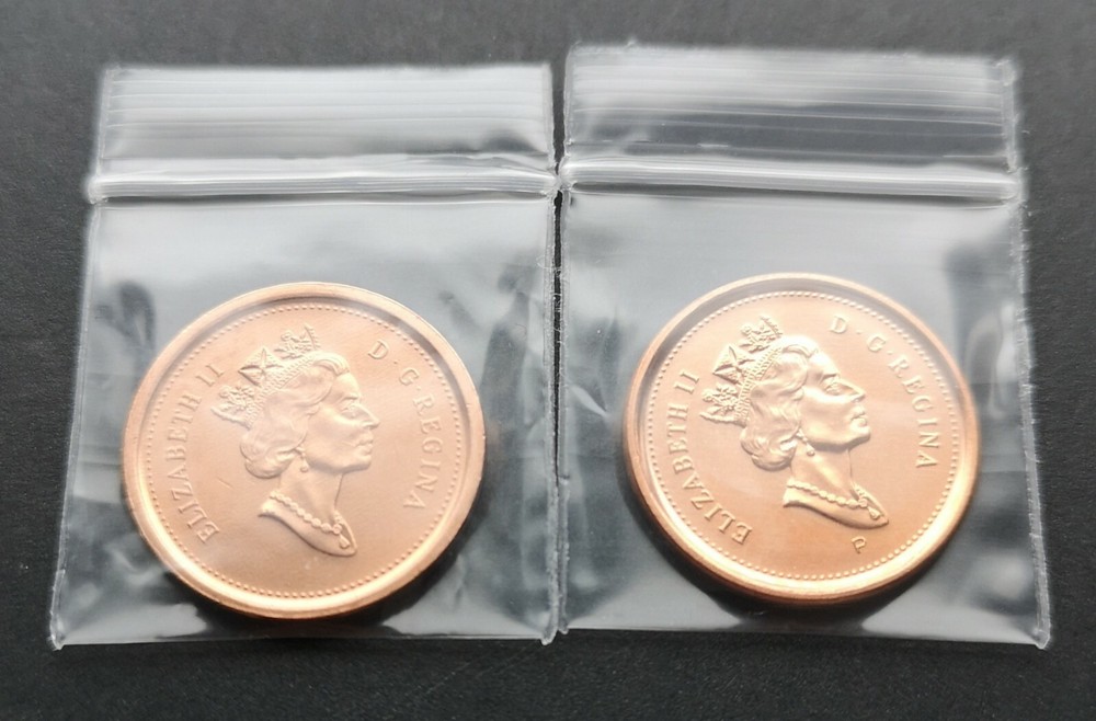***CANADA 2003 AND 2003 P ONE CENT *** OLD EFFIGY ***