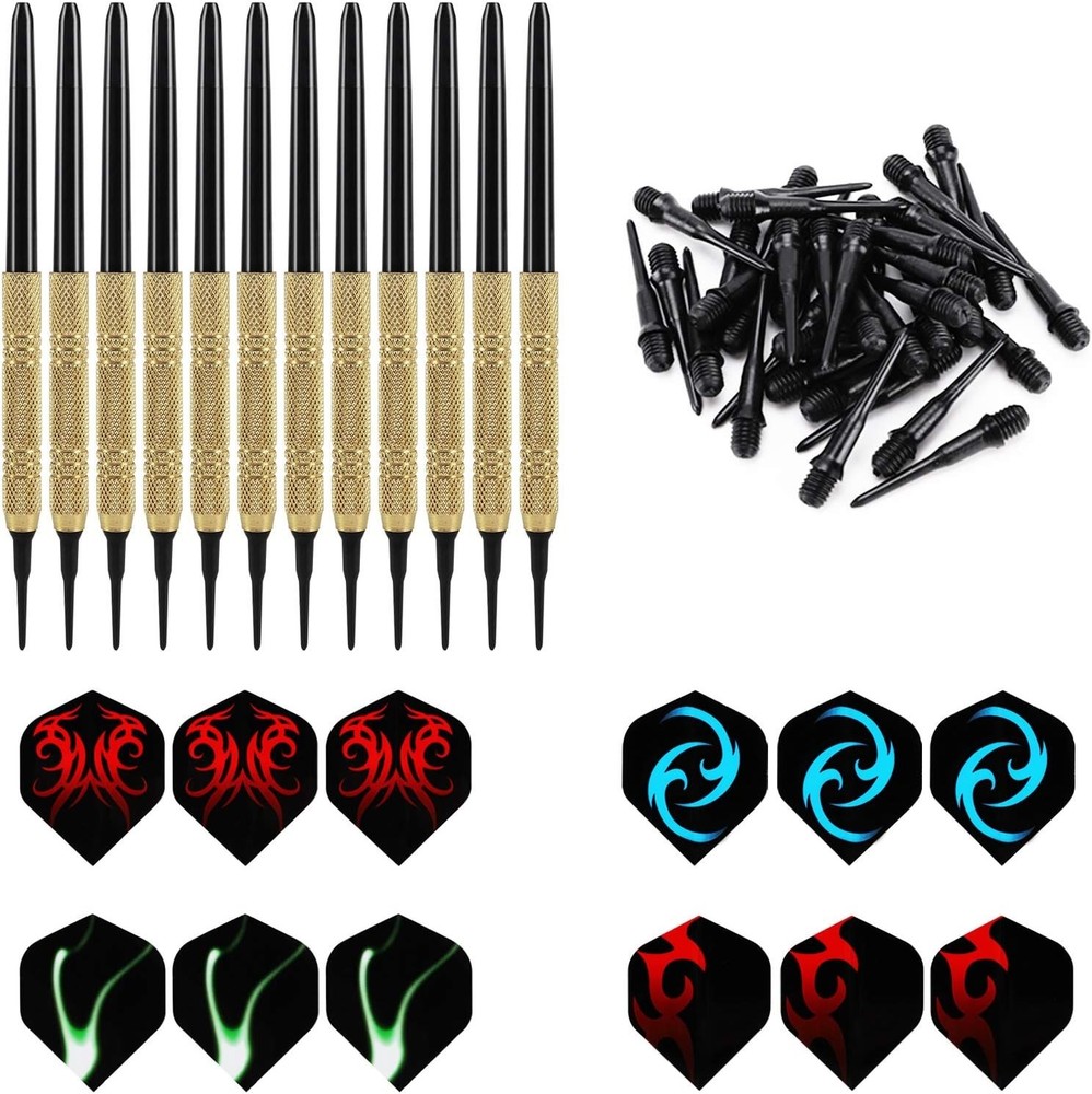 Colorful 12-Piece Soft Tip Dart Set with Replacement Tips for Fun Competitions