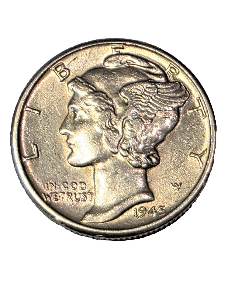 1945-D United States Mercury Head Dime * Mint State * Full Split Bands