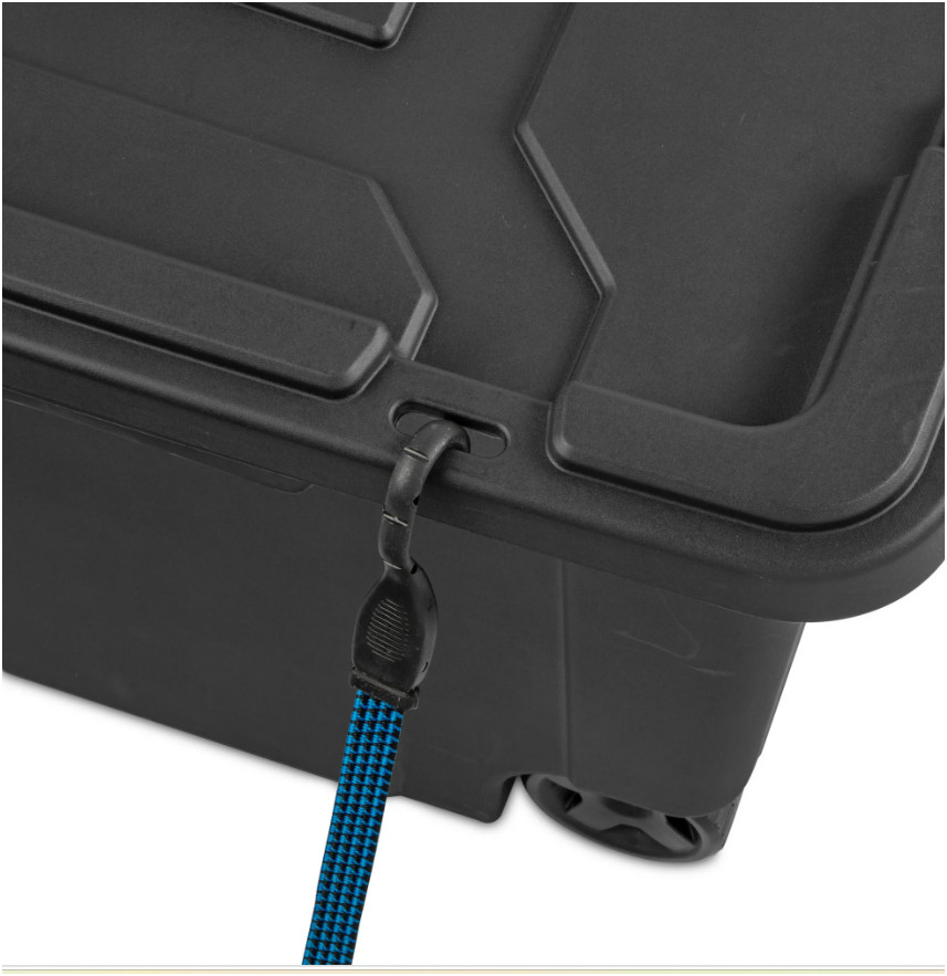 (2-Pack) 40 Gallon Plastic Storage Bin on Wheels with Locking Lid, Dark Gray