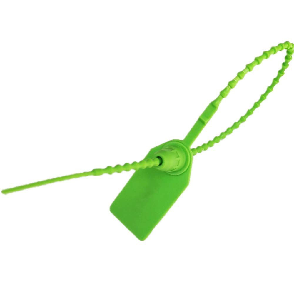 250mm Pull-Tite Security Seal Plastic Seals Signage Numbered 100pcs, Green