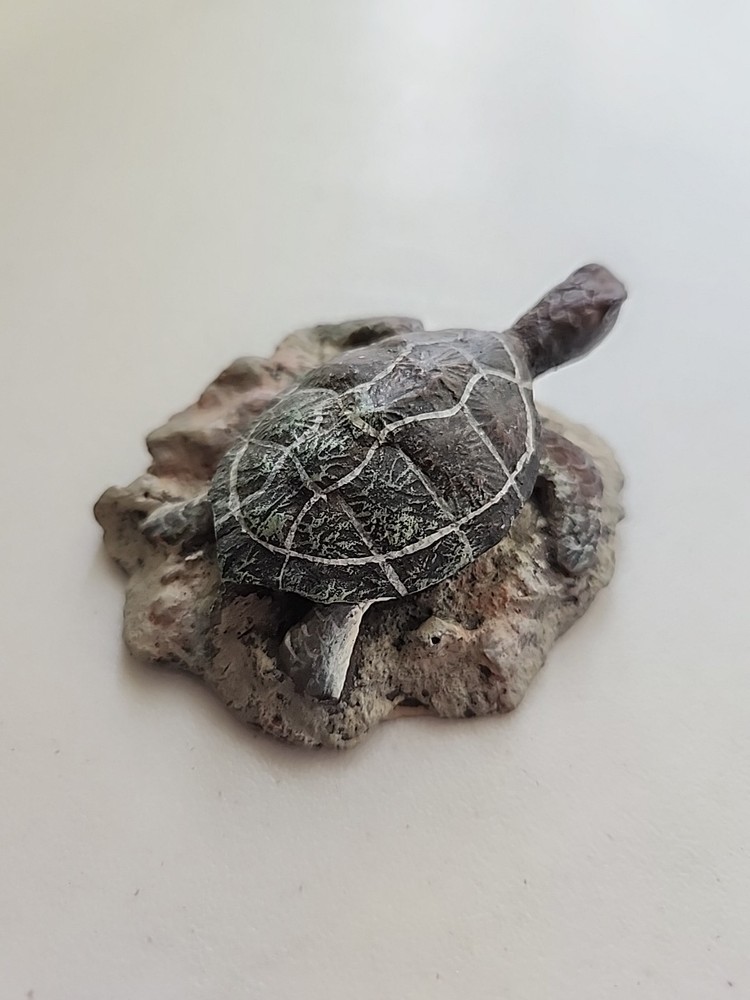 Sea Turtle Resting On Rock Small Figurine