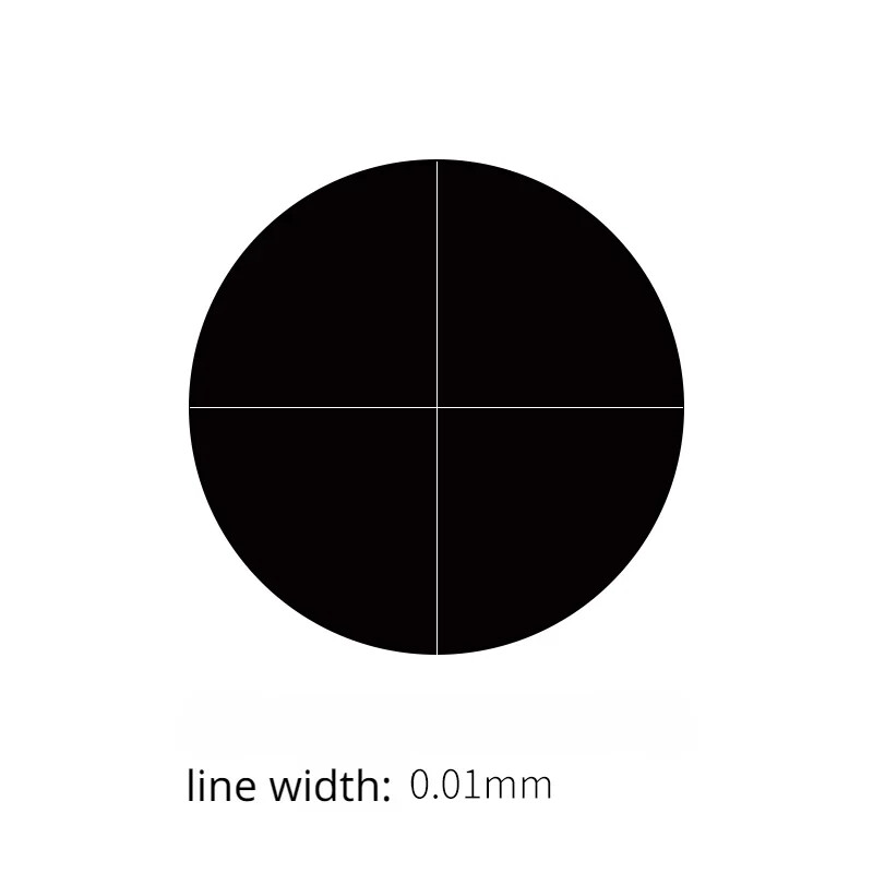 Negative Microscope Micrometer Slide Dark Field Bright Line Cross Chrome Reticle