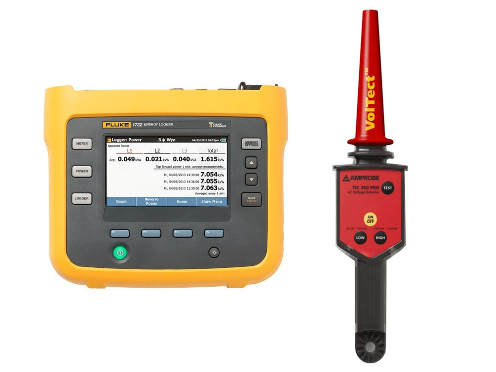 Fluke1732 Kit 2 - 1732/EUS Three-Phase Electrical Energy Logger and Amprobe TIC