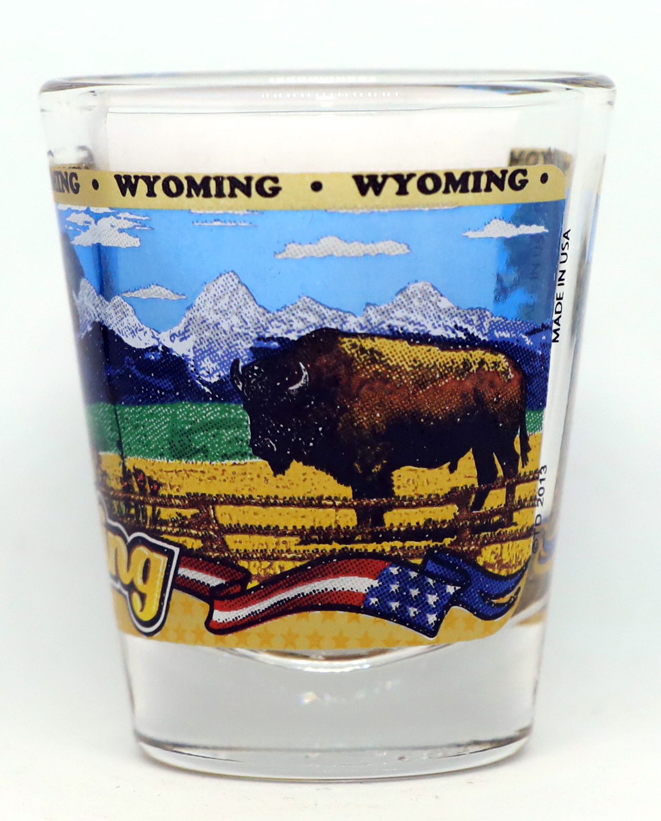 WYOMING STATE WRAPAROUND SHOT GLASS SHOTGLASS