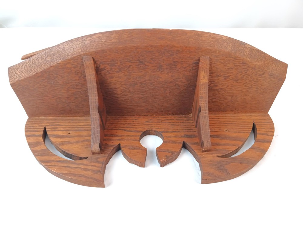 Hand Crafted Solid Oak Wood Shelf Vintage 17" Wide