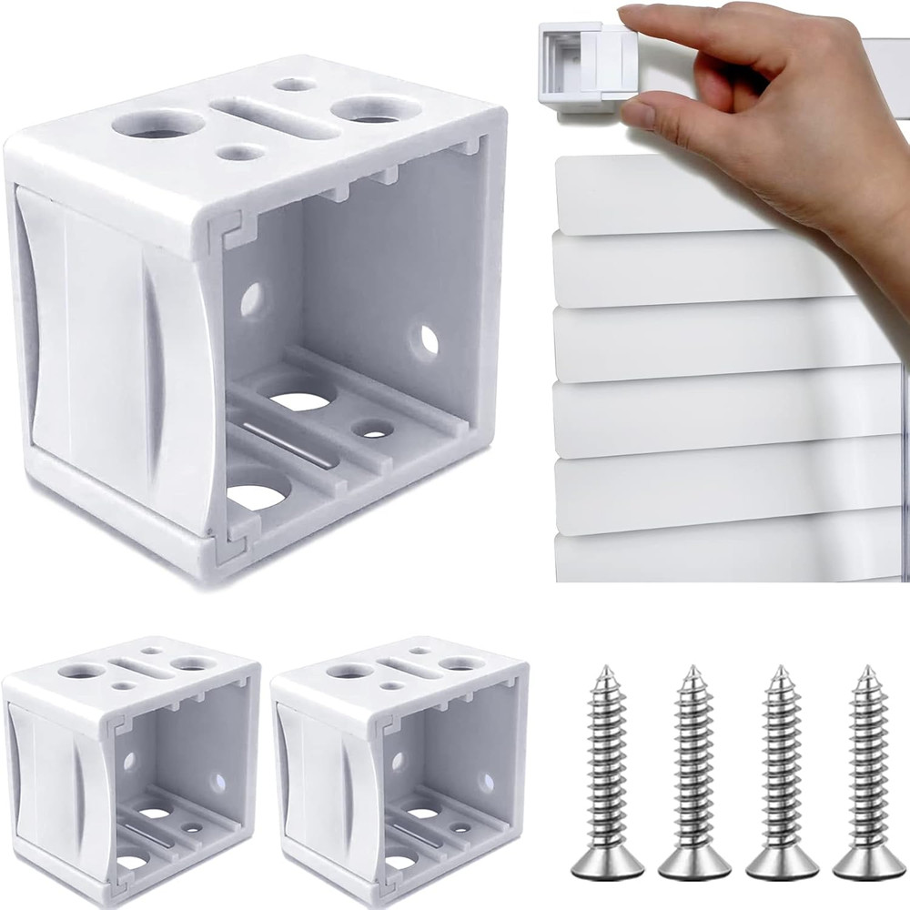 Mini Blind Brackets, 1 Inch White Brackets for Blinds, Mini Blinds Box Mounting