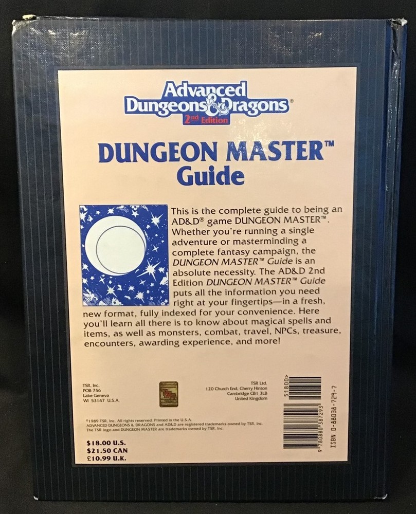 AD&D ~ 2nd Edition ~ Dungeon Master Guide ~ 1989 ~ OEJ