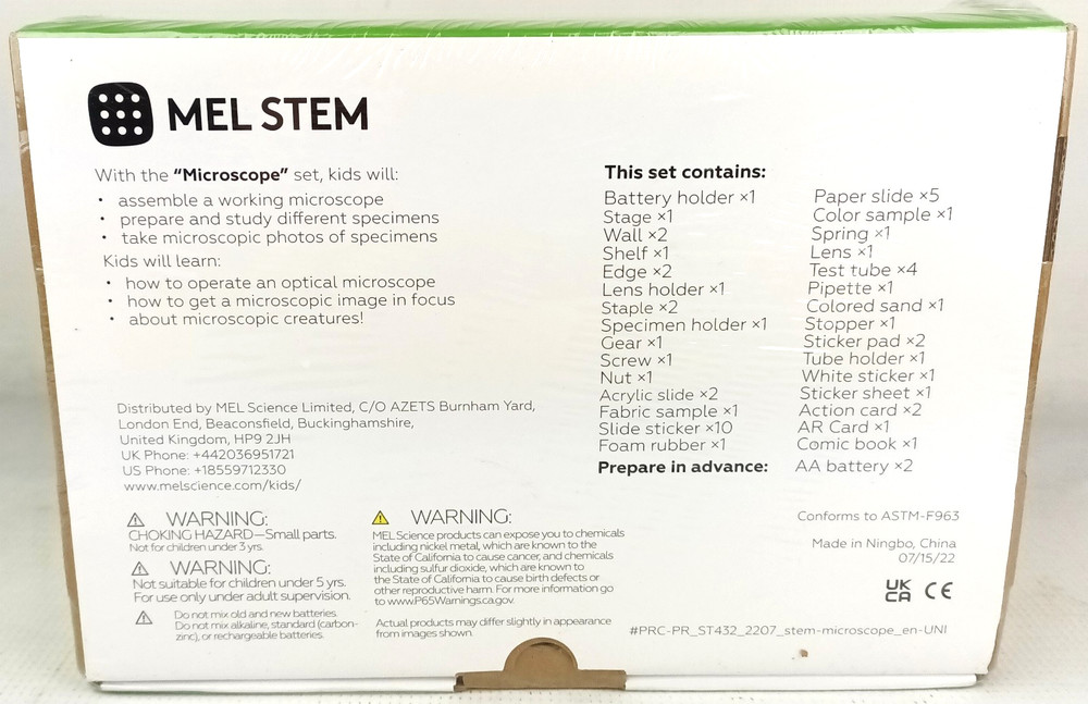 MEL STEM Microscope Kit SEALED Science Homeschool Microscopic Creatures Specimen
