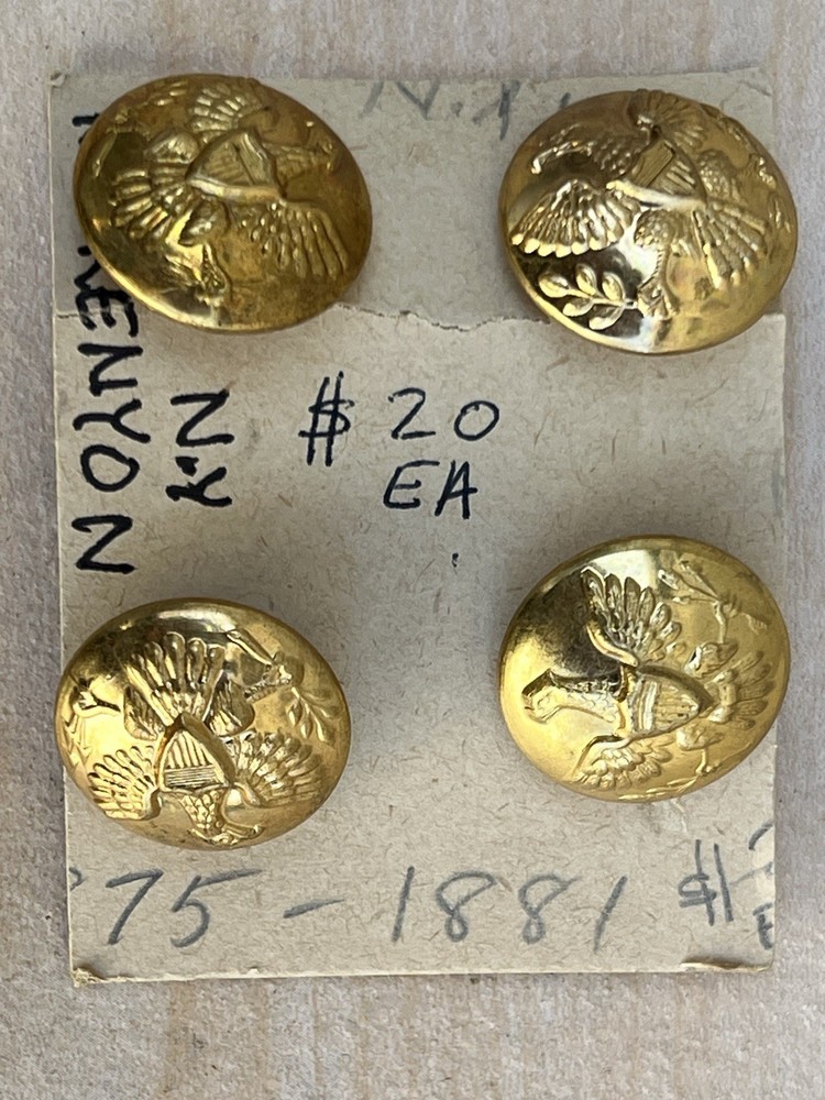 Post  Civil War Eagle Coat Button. Back Marked C. Kenyon 1870-1880