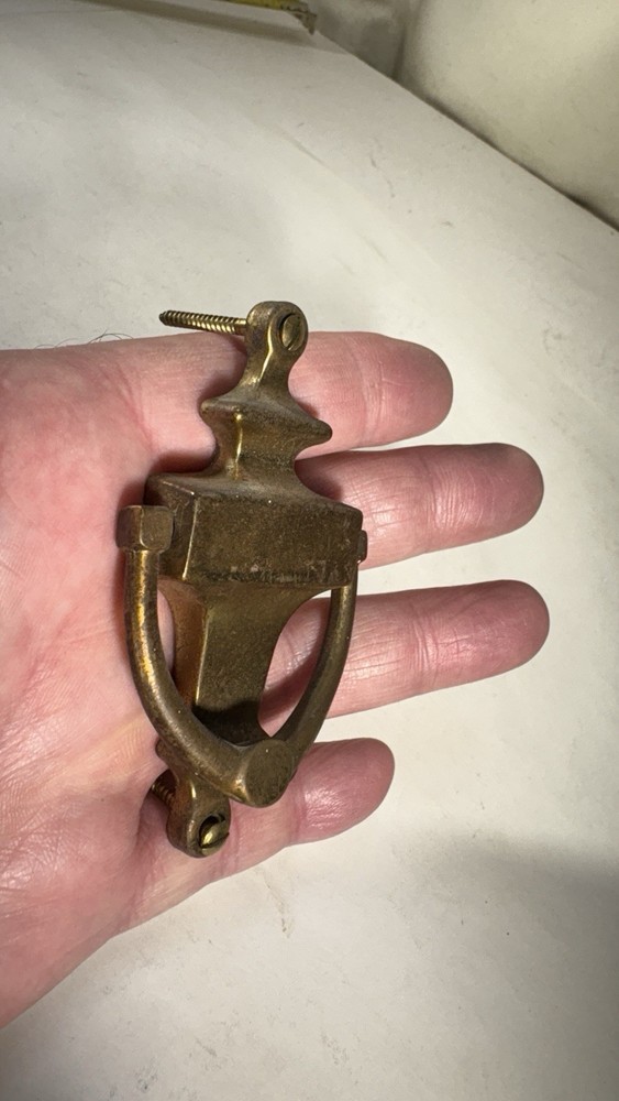 Vintage solid brass petite colonial door knocker S