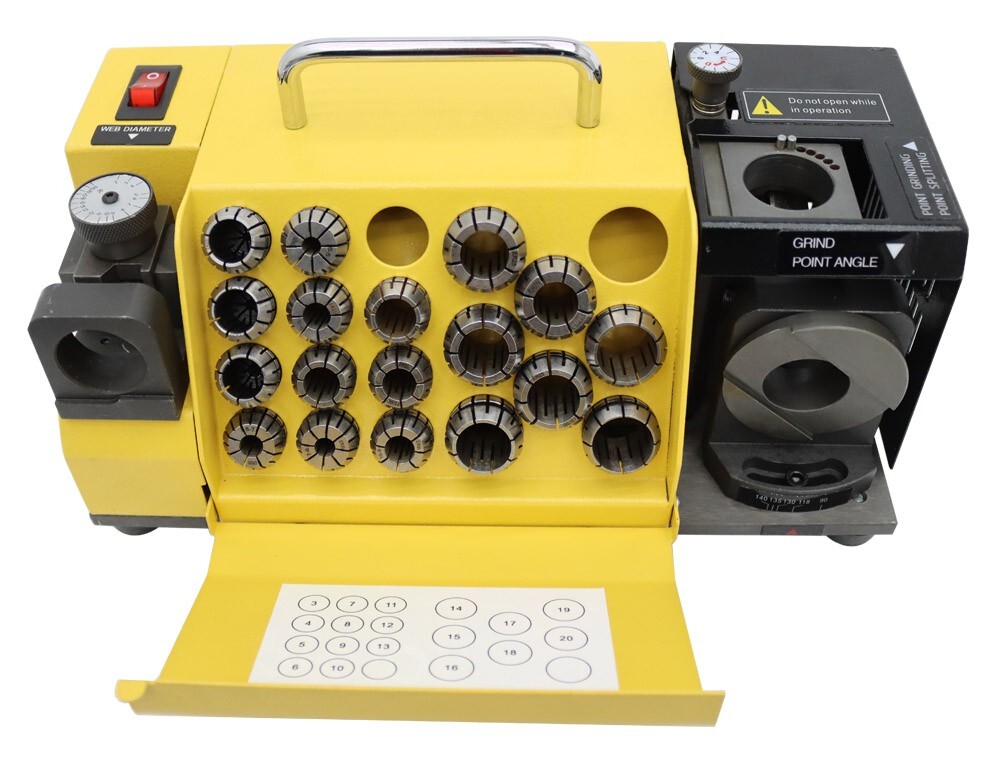 MR-20G Drill Bits Sharpener 3-20mm End Mill Sharpener w/ 18 Collets Bit Grinder