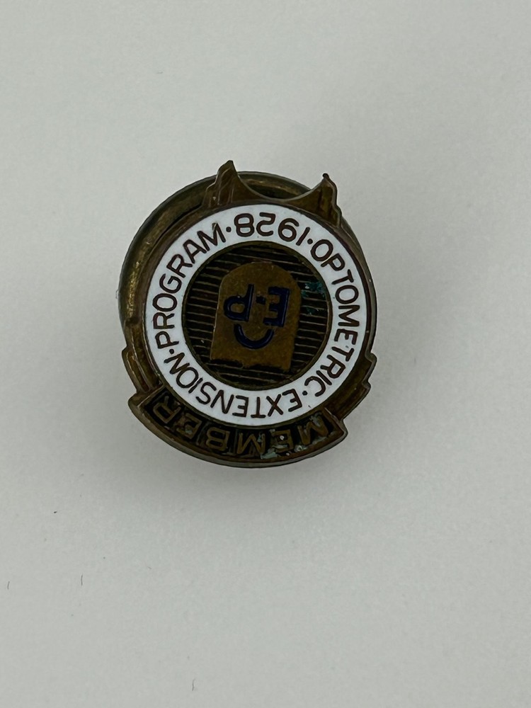 Vintage 1928 Optometric Extension Program Member Lapel Pin 1in Brass