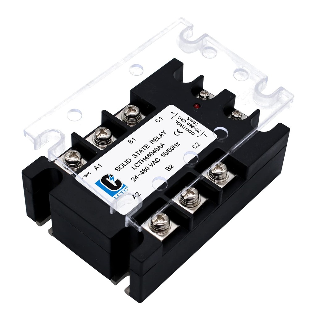 3 Phase Solid State Relay 40A AC to AC Input 70-280VAC Output 24-480VAC