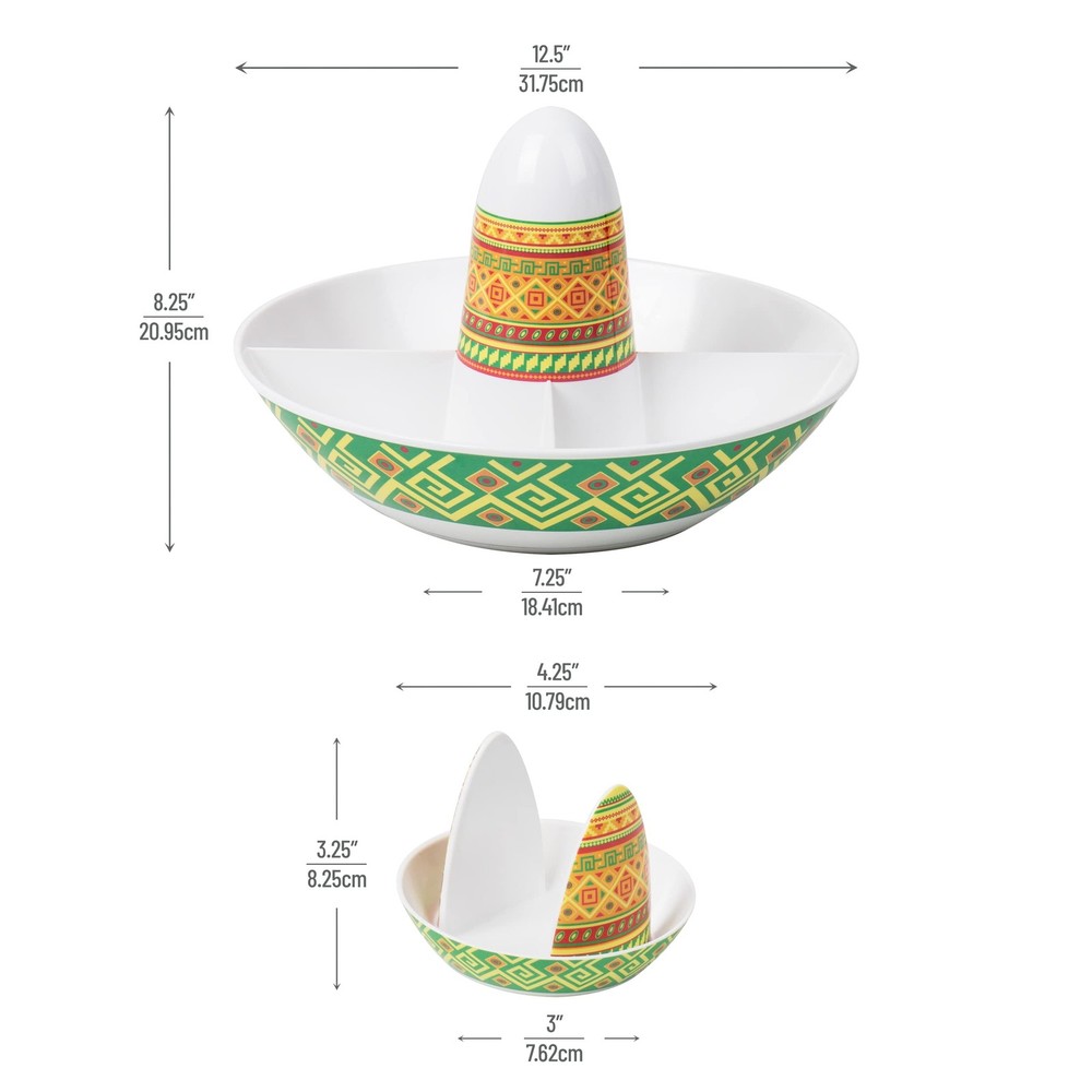 Mind Reader Taco Holders and Divided Serving Carousel Set, Taco Tuesday, Melamin