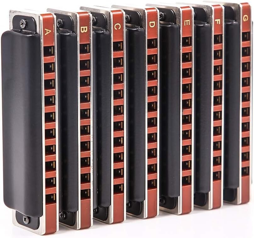 EASTTOP Harmonica Set Harmonica 7 Keys 10Hole Professional Blues Harp Harmonica