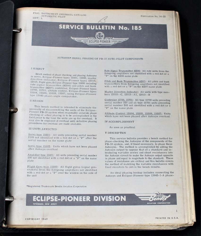 1950 Bendix Eclipse-Pioneer Overhaul Instruction Manual - Altitude Control