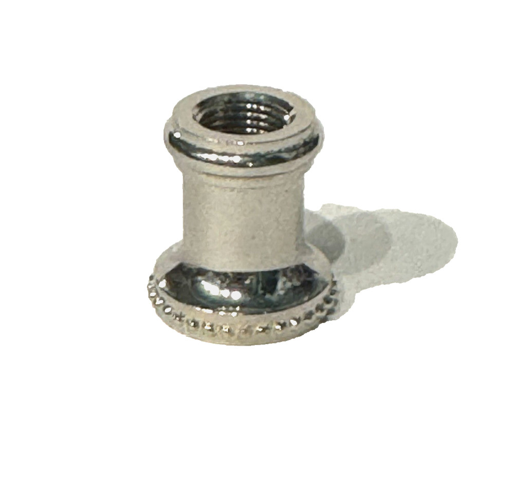 7/8" Nickel Plated Solid Brass Beaded Neck Tapped 1/8IPS spindle coupling