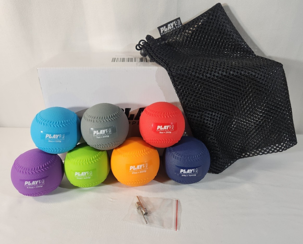 Play 9 Sports Plyo Weighted Training Baseballs- Set of 7 w/Bag- Never Used