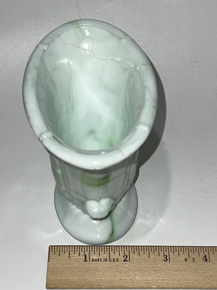 Akro Agate Slag Glass Planter Vase Lily Pattern
