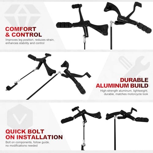 Motorcycle Forward Controls Complete Kit Footpegs Levers For 2004-2013 Black