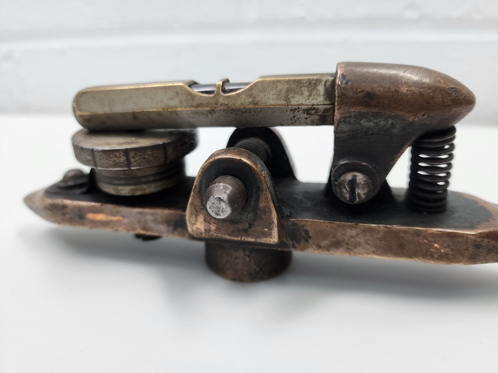 Unusual Bronze Inclinometer w/ Micrometer Adjustment & a Starrett No. 135 Level