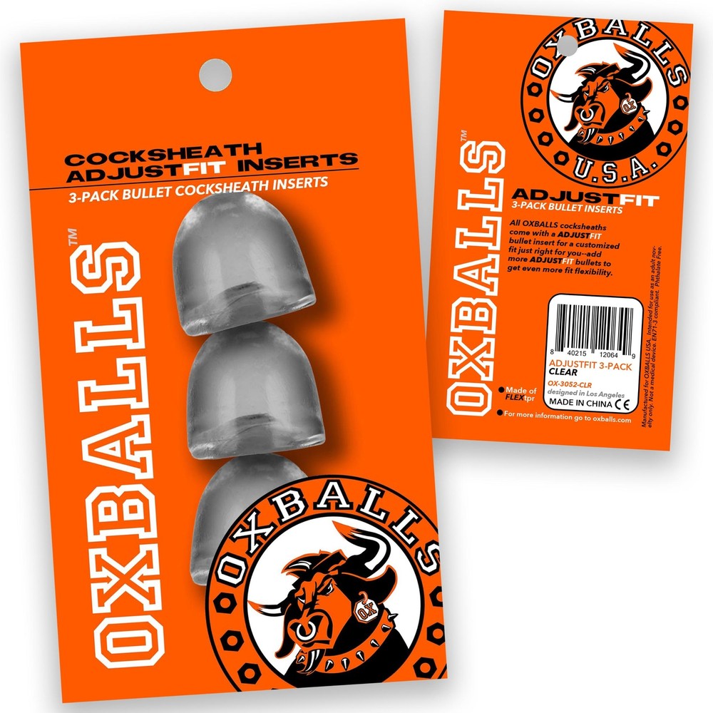 Oxballs Penis Extender Inserts 3pc Adjust Fit Inserts Clear