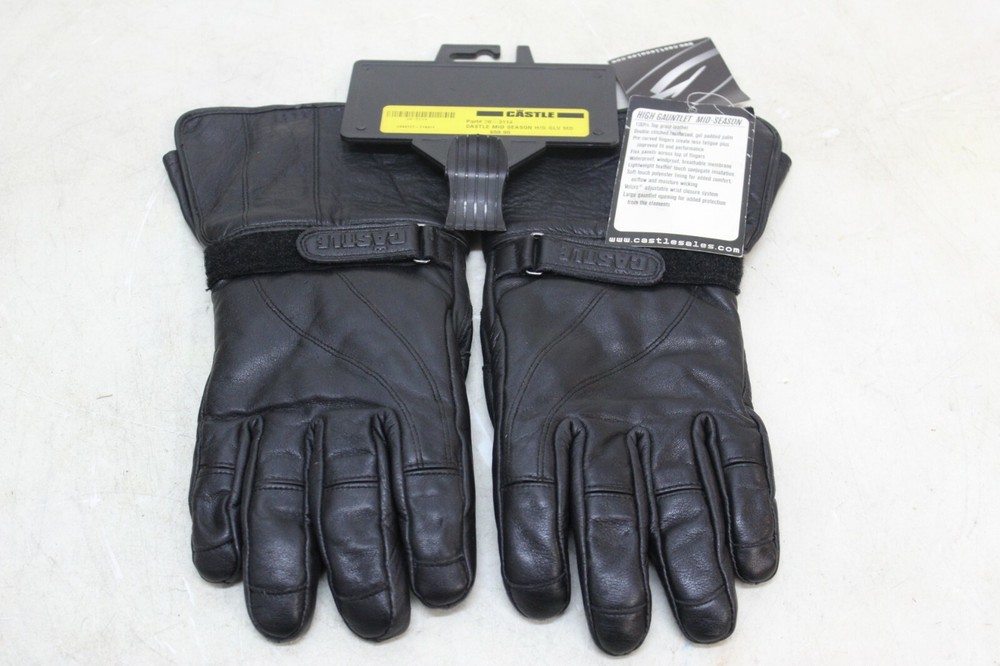 New, Castle Leather High Gauntlet Mid Season Men's Medium Gloves
