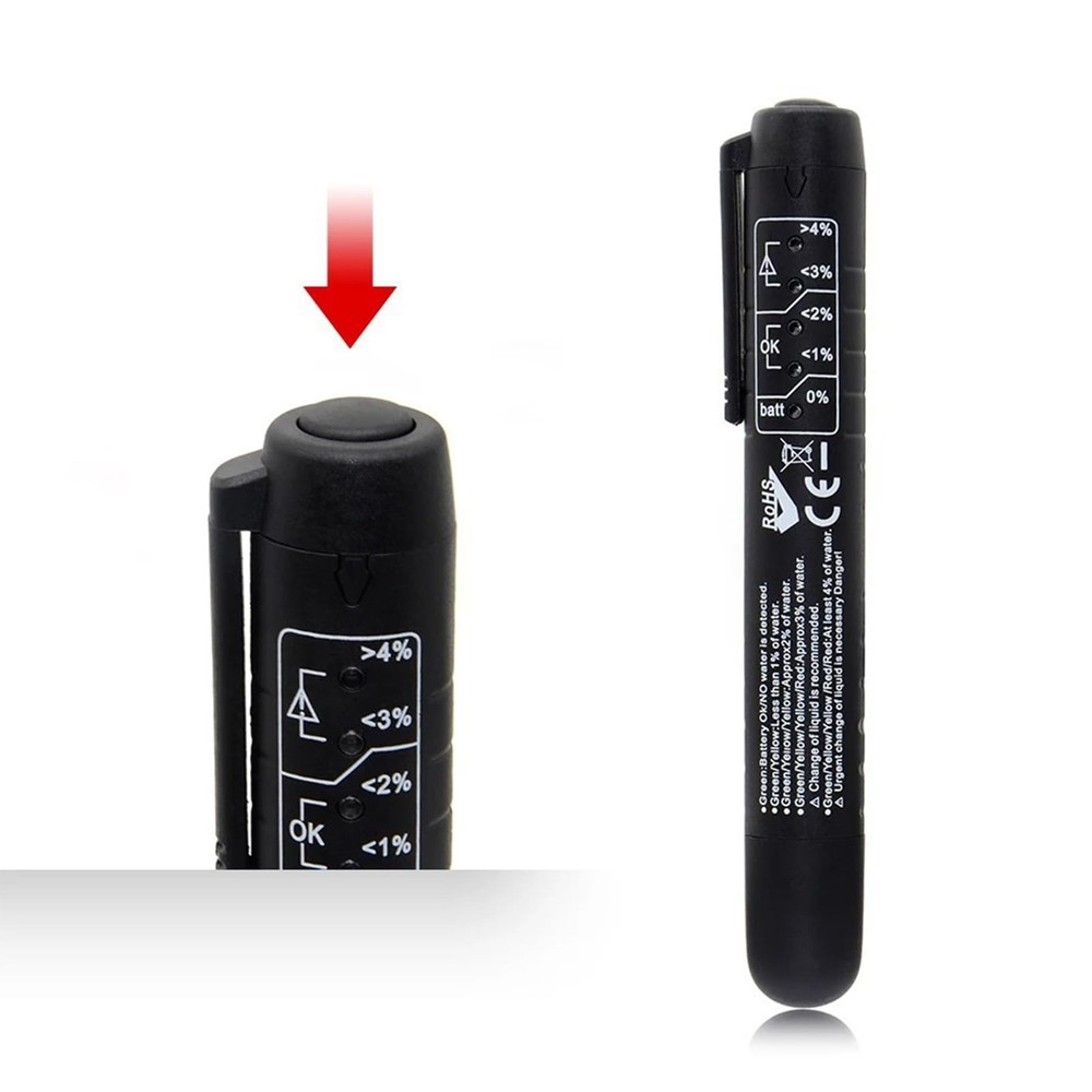 Brake Fluid Tester Pen for Dot3 Dot 4 5 Moisture Content Checker Black