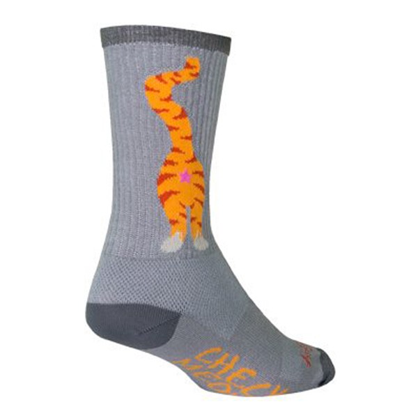 Sockguy Pucker Crew Socks 5-9 Gray/Orange/Yellow