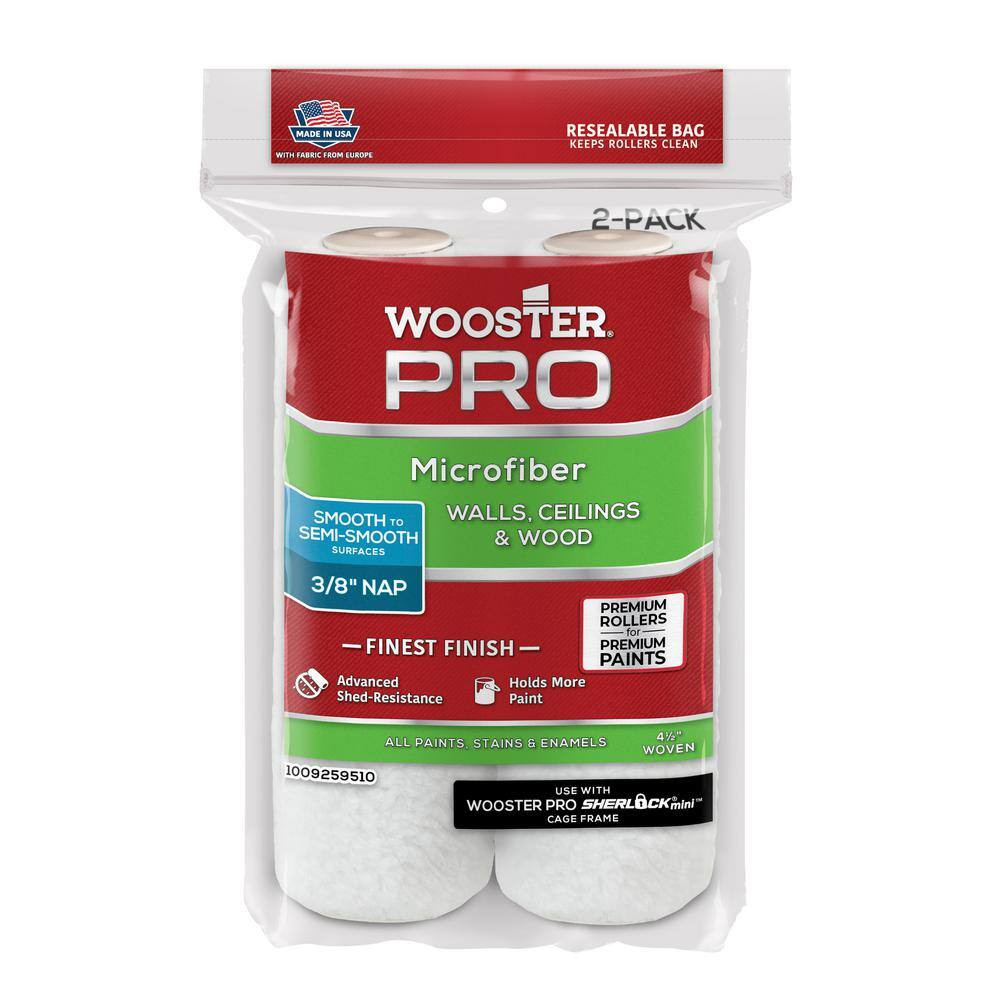 4-1/2 In. X 3/8 In. Pro Microfiber High-Density Fabric Mini (2-Pack )