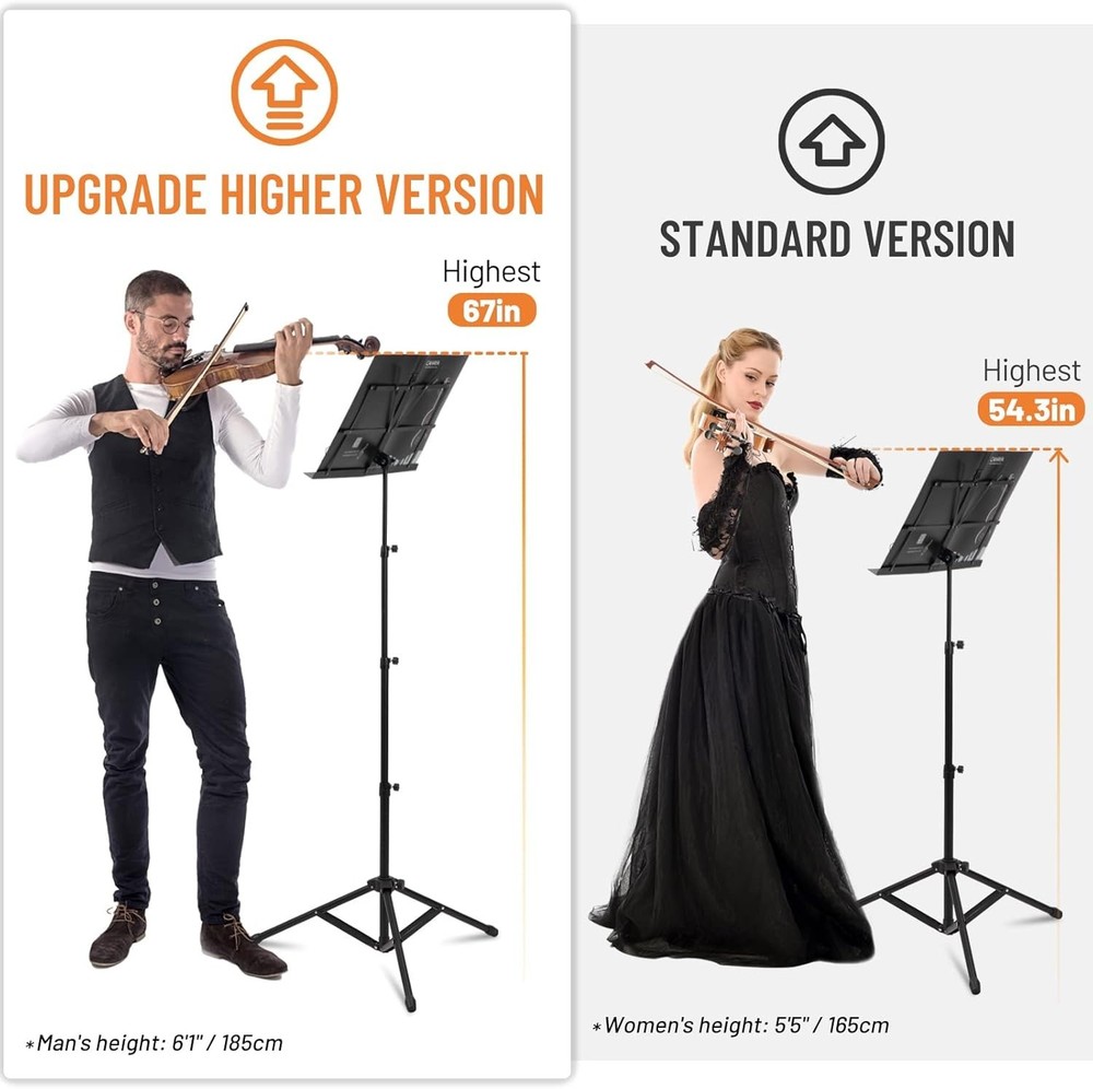 Foldable Music Stand with Carrying Bag - Adjustable Height, Portable Design