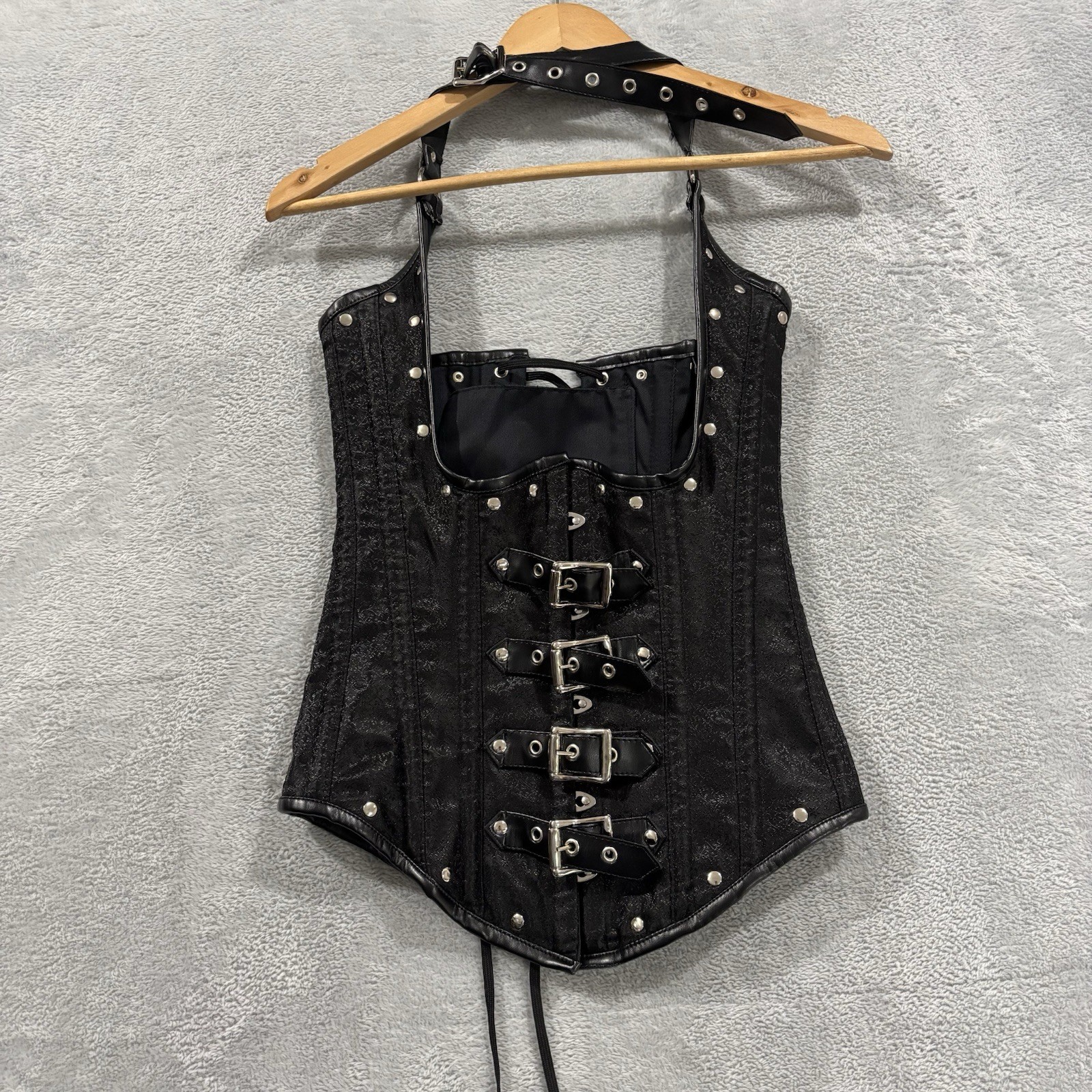 Top Drawer by Daisy Corset Women's Small Steel Boned Floral Whimsigoth Black