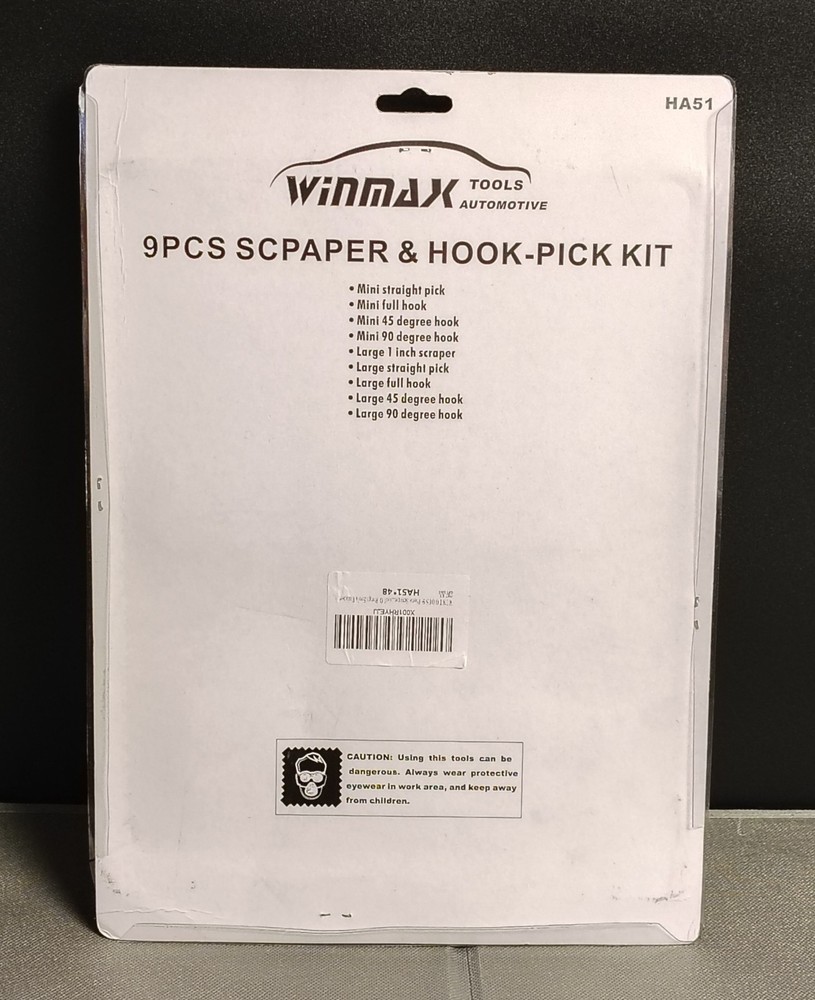Winmax Tools Automotive 9pcs Scraper Hook And Pick Kit