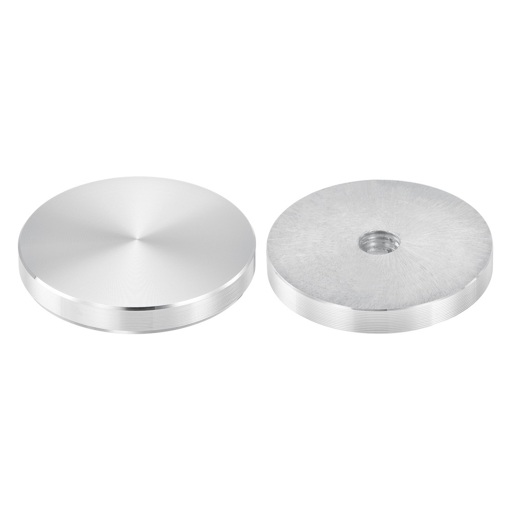 M10 Thread 50mm Diameter Round Shape Aluminum Disc Hardware 2pcs, Silver