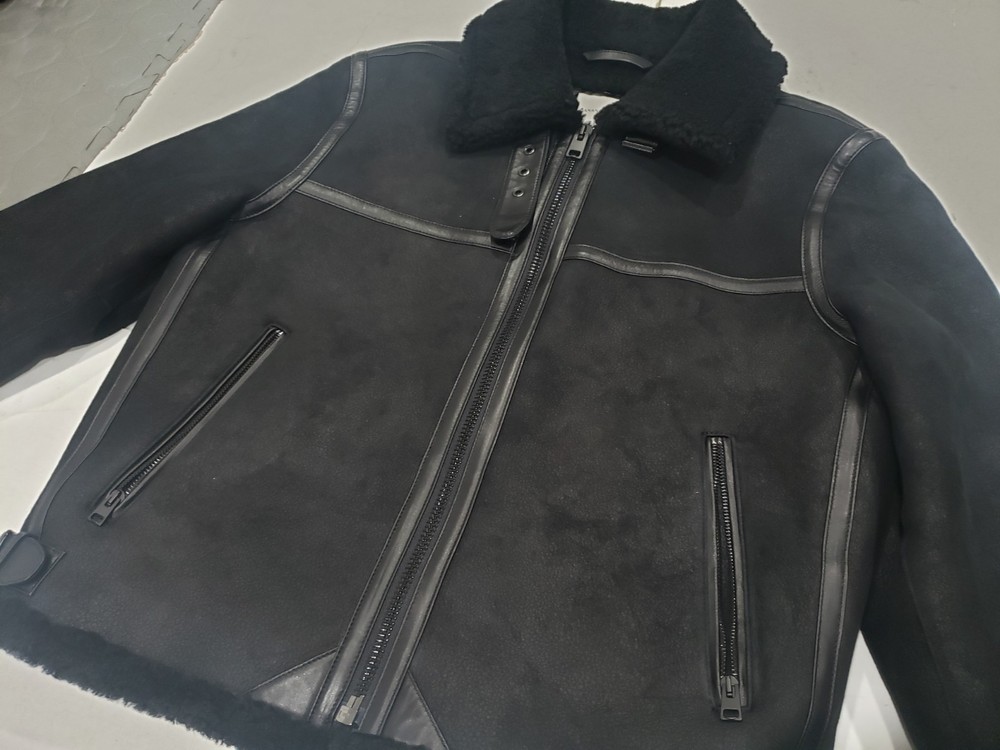 Banana Republic shearling aviator jacket -Medium - Black - MEN - NEW