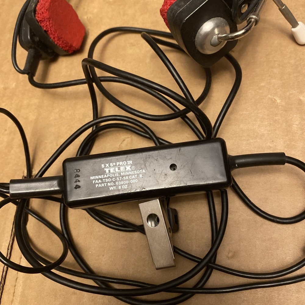 Vintage Telex 5x5 PRO IR Pilot Head Set - NEEDS NEW PADS