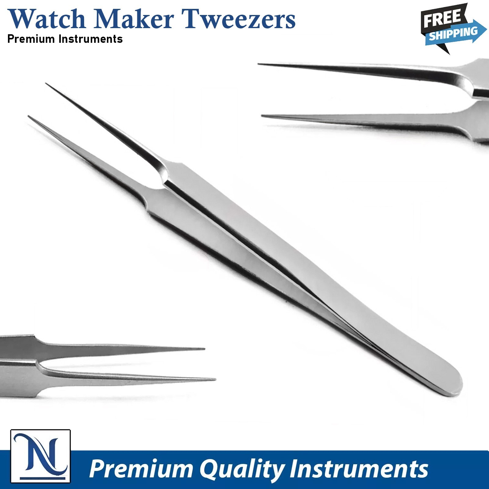 Professional Watchmaker Repair Tweezers Antistatic Tweezers Thumb Forceps 5pcs