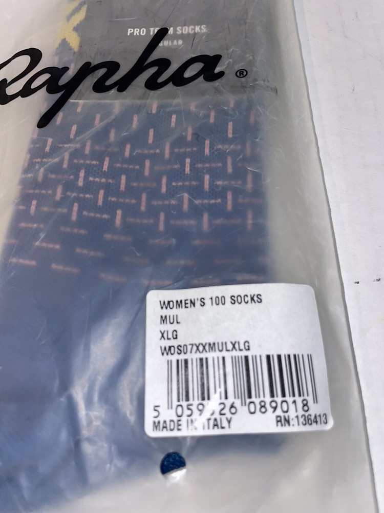 RAPHA WOMENS 100 Socks - REGULAR- Size XLG NWT