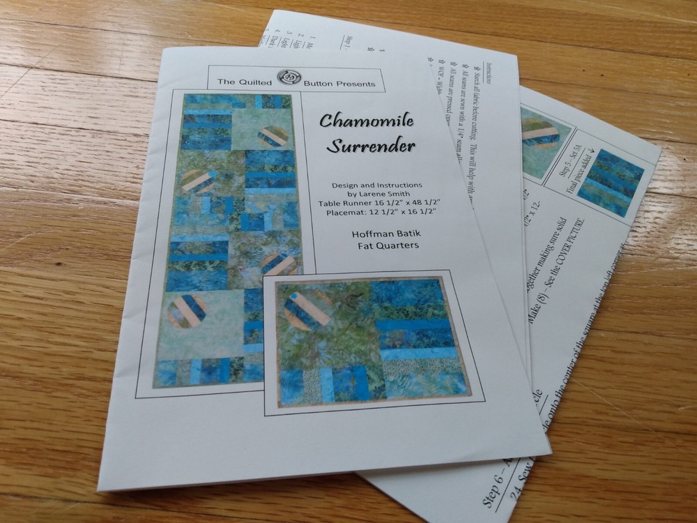 Placemats & Table Runner Quilting Sewing Pattern "Chamomile Surrender"