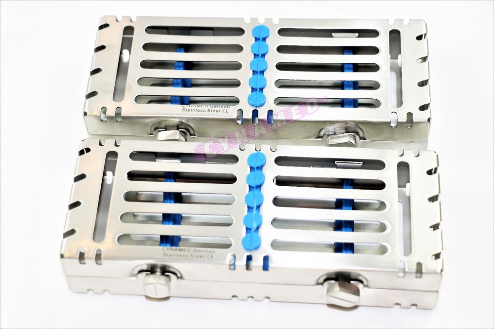GERMAN GRADE STERILIZATION TRAY FOR 5 INSTRUMENTS DOUBLE BUTTON DETACHABLE 2EA