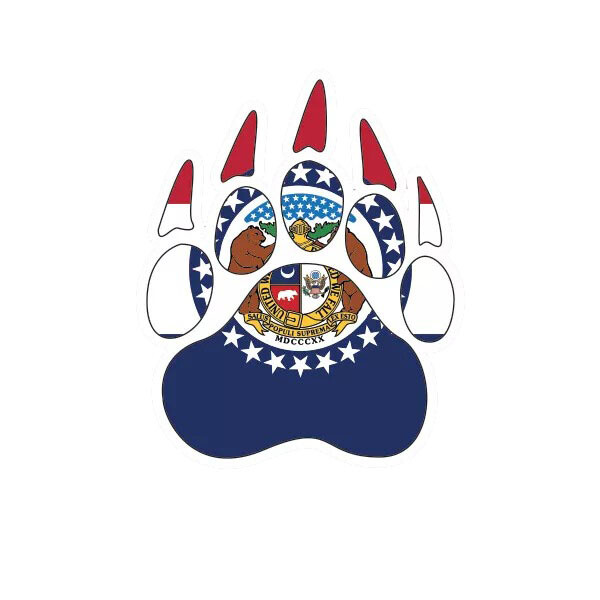 Missouri State Shaped Bear Print Sticker Decal
