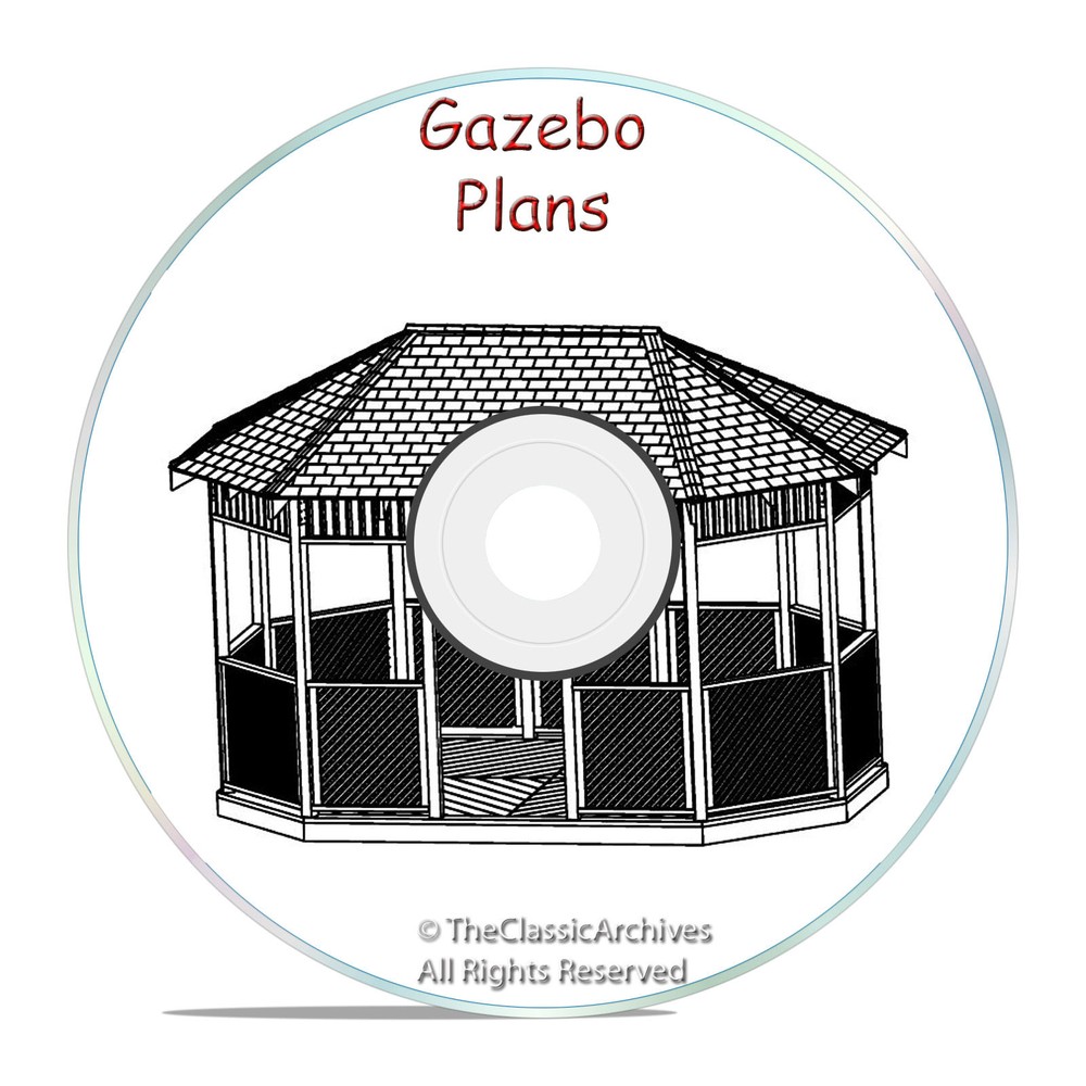 GAZEBO PLAN DESIGN MEGA PACK, 13 DIFFERENT DESIGNS! CRAFT PATTERN BUILDING