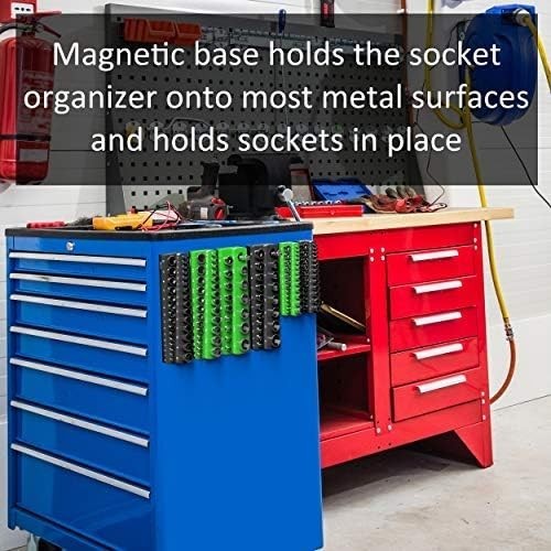 Durable Magnetic Socket Organizer - Scratch-Free 3/8-Inch Drive Storage Solution