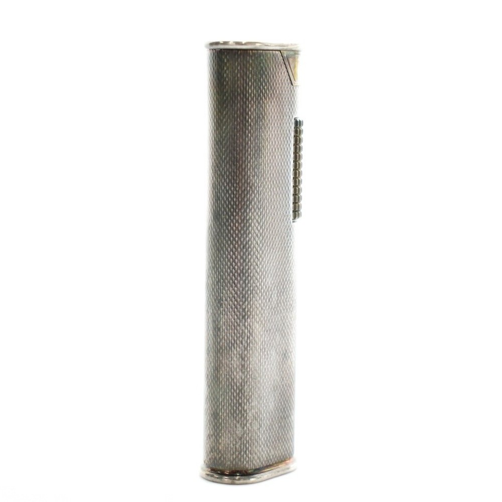 Dunhill Gas Lighter Slim Silver Oval Roller Cigarette Used